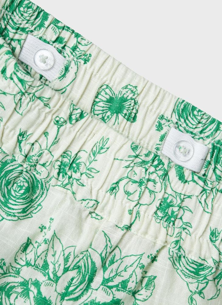 Kids Floral Printed Wide Leg Pants