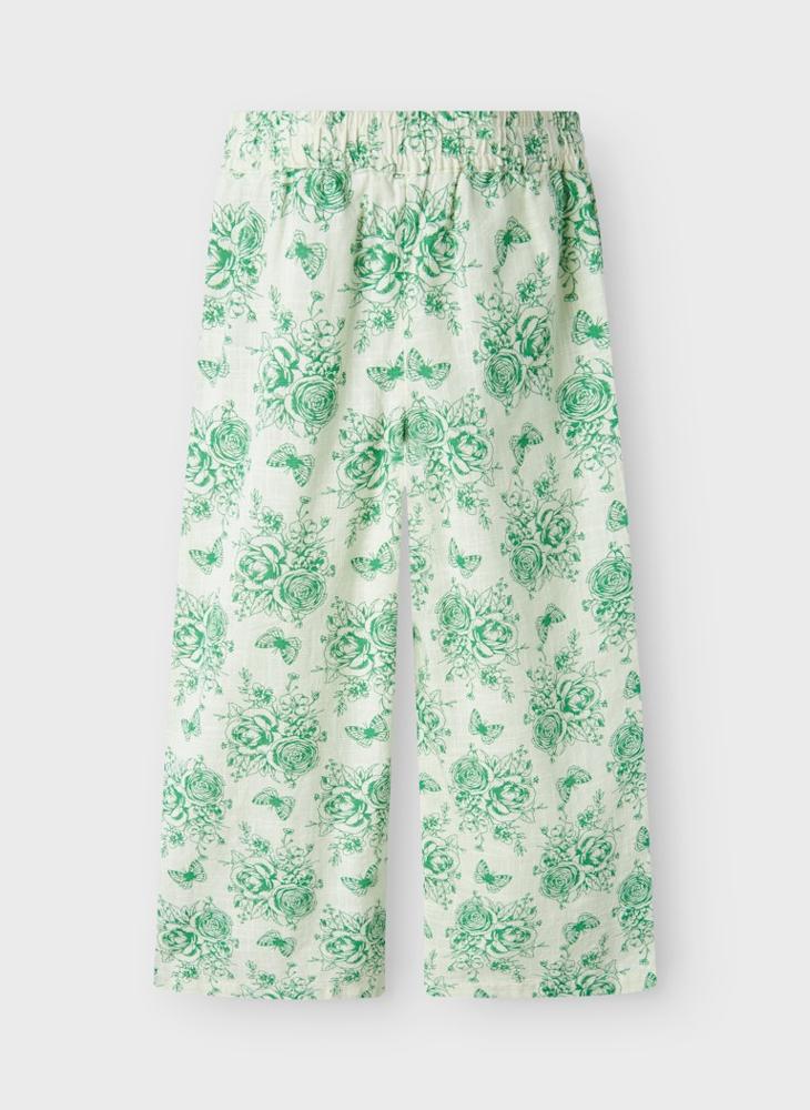 Kids Floral Printed Wide Leg Pants