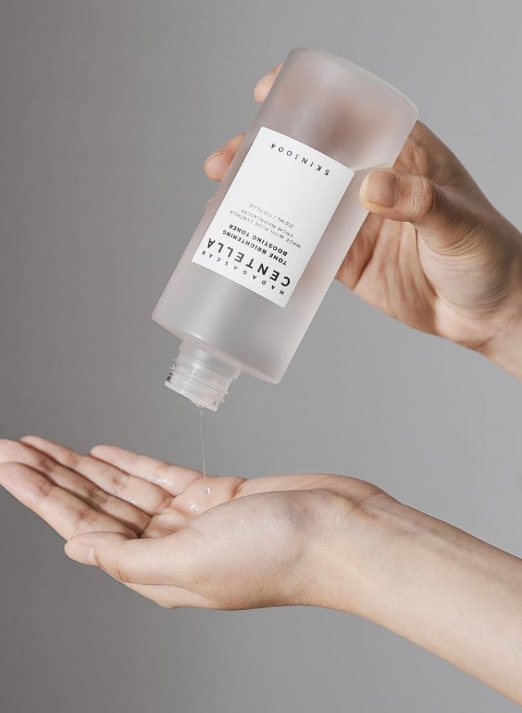 Madagascar Centella Tone Brightening Boosting Pack – Foam Cleanser 125ml, Toner 210ml, Ampoule 100ml, Capsule Cream 75ml & Sunscreen 50m Set – Complete Hydrating & Brightening Skincare Routine And Face Scrubber 560ml