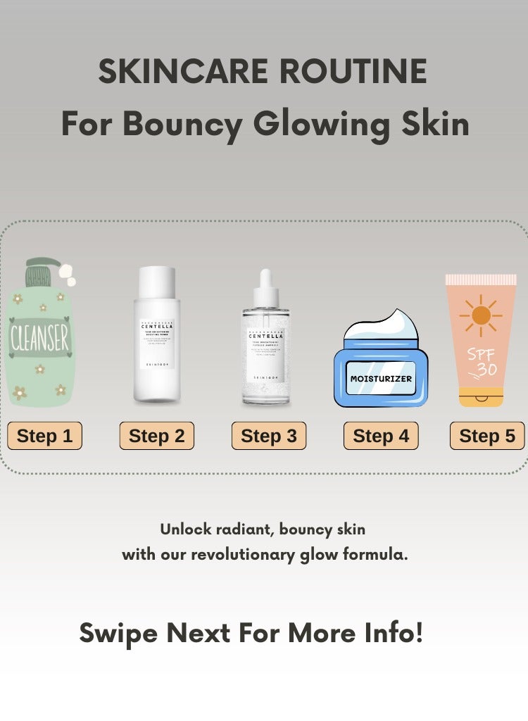 Madagascar Centella Skincare Set – Brightening Toner 210ml & Capsule Ampoule 100ml And Scrubber 310ml