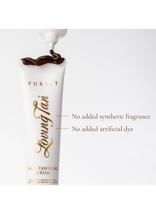 Loving Tan Purest Face Tanning Serum, Medium - Sunless Tanner Made From 97% Certified Organic & Naturally Derived Ingredients, 5+ Self Tanner Applications, Cruelty Free, Vegan - 1 Fl Oz