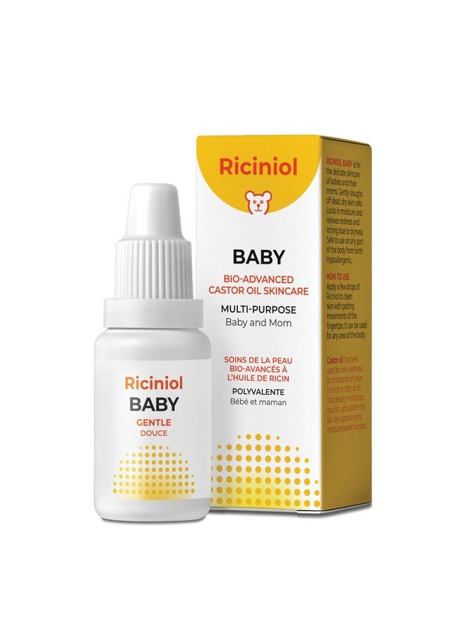 Riciniol Baby - Multipurpose Castor Oil for Baby and Mom | Bio-advanced Castor Oil Ointment, Pure & Natural Skin Protection, Hypoallergenic, Infant Massage Oil (15ml - Pack of 1)