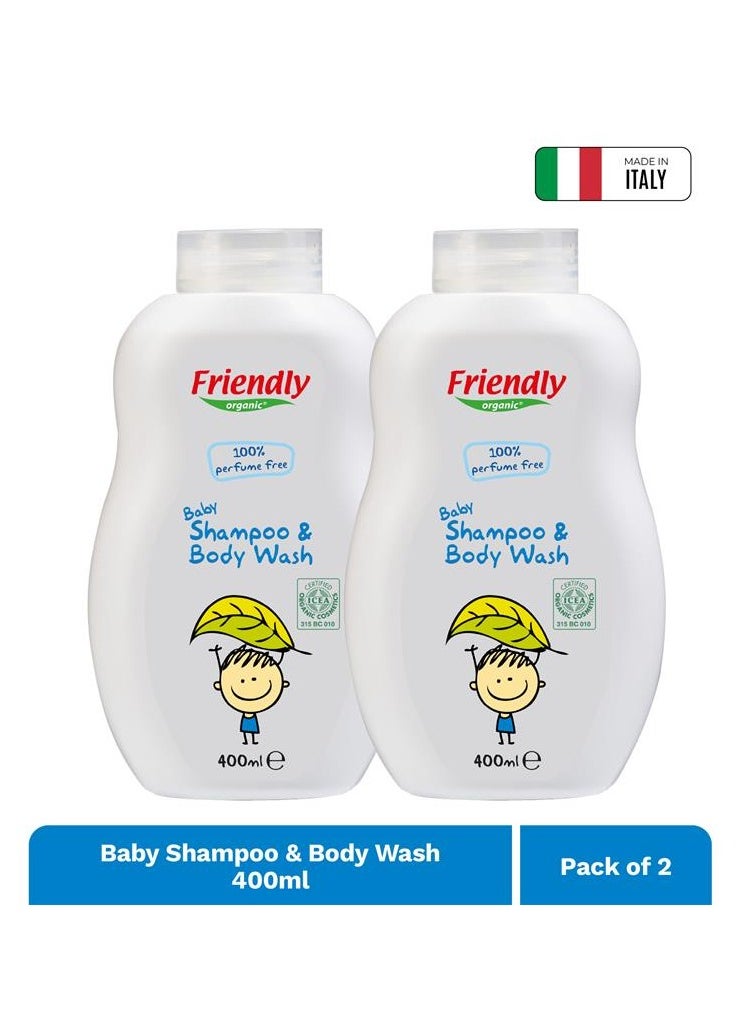 2-in-1 Baby Shampoo and Body Foaming Wash 400ml x 2 - Healthy Skin Essential - Protect Sesitive Skin - No SLS, SLES or Paraben Free, Fully Organic