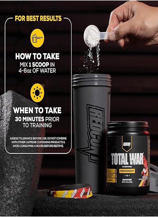 Redcon1 Total War - Pre Workout, 30 Servings (Blue Lemonade) 435 Grams