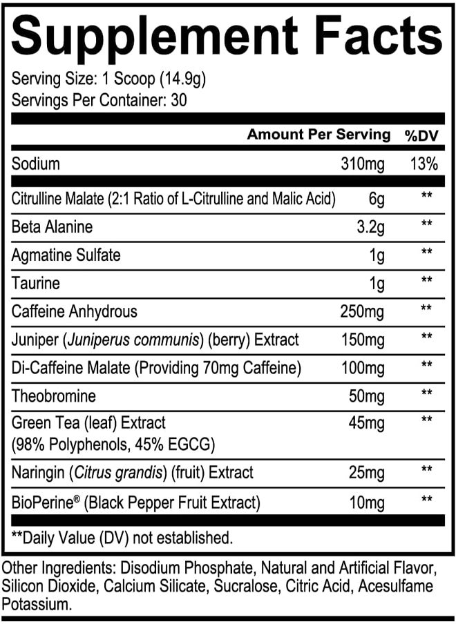 Redcon1 Total War - Pre Workout, 30 Servings (Blue Lemonade) 435 Grams