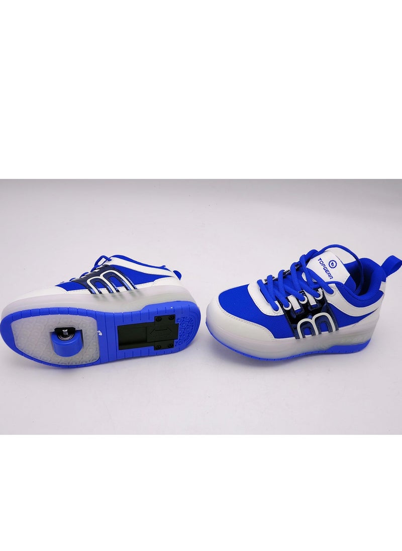 Top Gear Kids Roller Skate TG 9003 – 2-in-1 with LED Light, PVC Wheels, Rubber Sole, Canvas Material – Fun & Stylish Skating for Kids