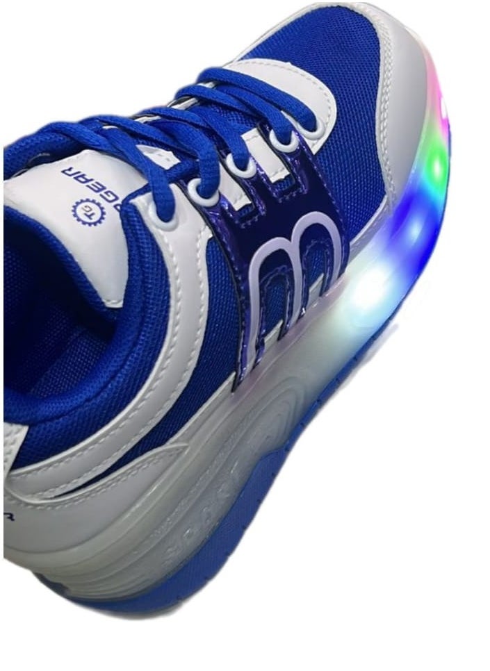 Top Gear Kids Roller Skate TG 9003 – 2-in-1 with LED Light, PVC Wheels, Rubber Sole, Canvas Material – Fun & Stylish Skating for Kids