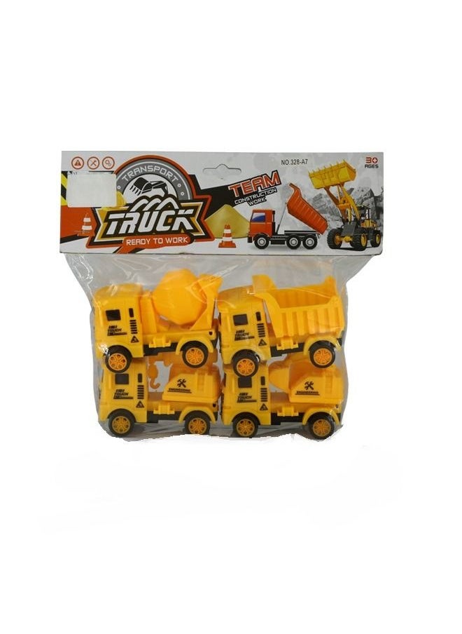 Rahalife Friction-Powered Construction Vehicle Toy Set – 4-Piece Truck Set for Kids