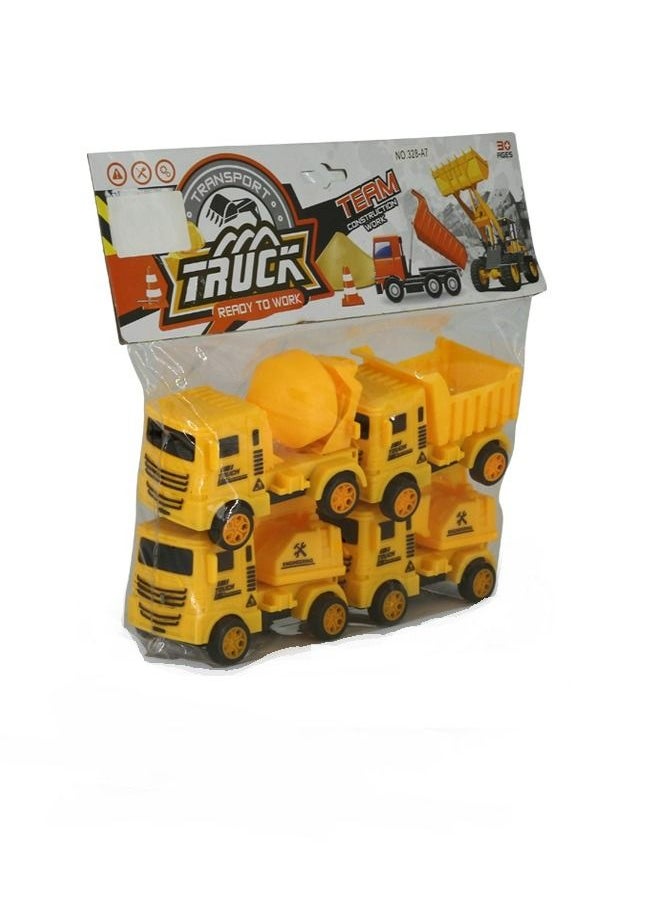 Rahalife Friction-Powered Construction Vehicle Toy Set – 4-Piece Truck Set for Kids