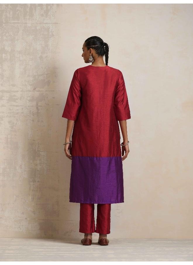 Red Silk Kurta Set