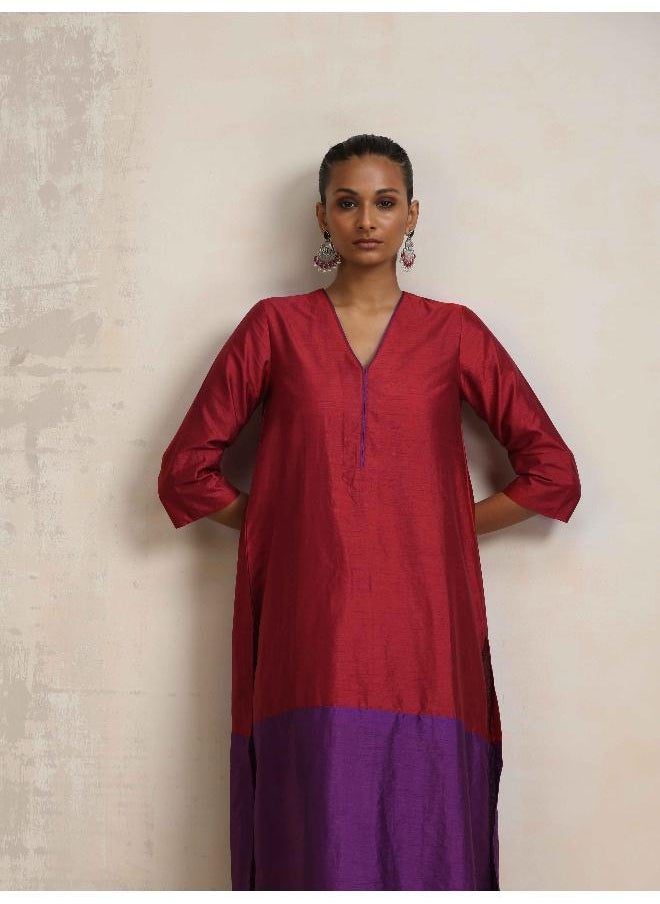 Red Silk Kurta Set