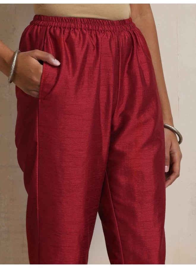 Red Silk Kurta Set