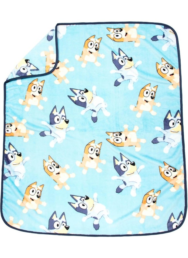 Jay Franco Bingo Plush Mini Pillow Buddy & 40 x 50 Inch Travel Throw Set - Kids Super Soft 2 Piece Bluey Blanket Set