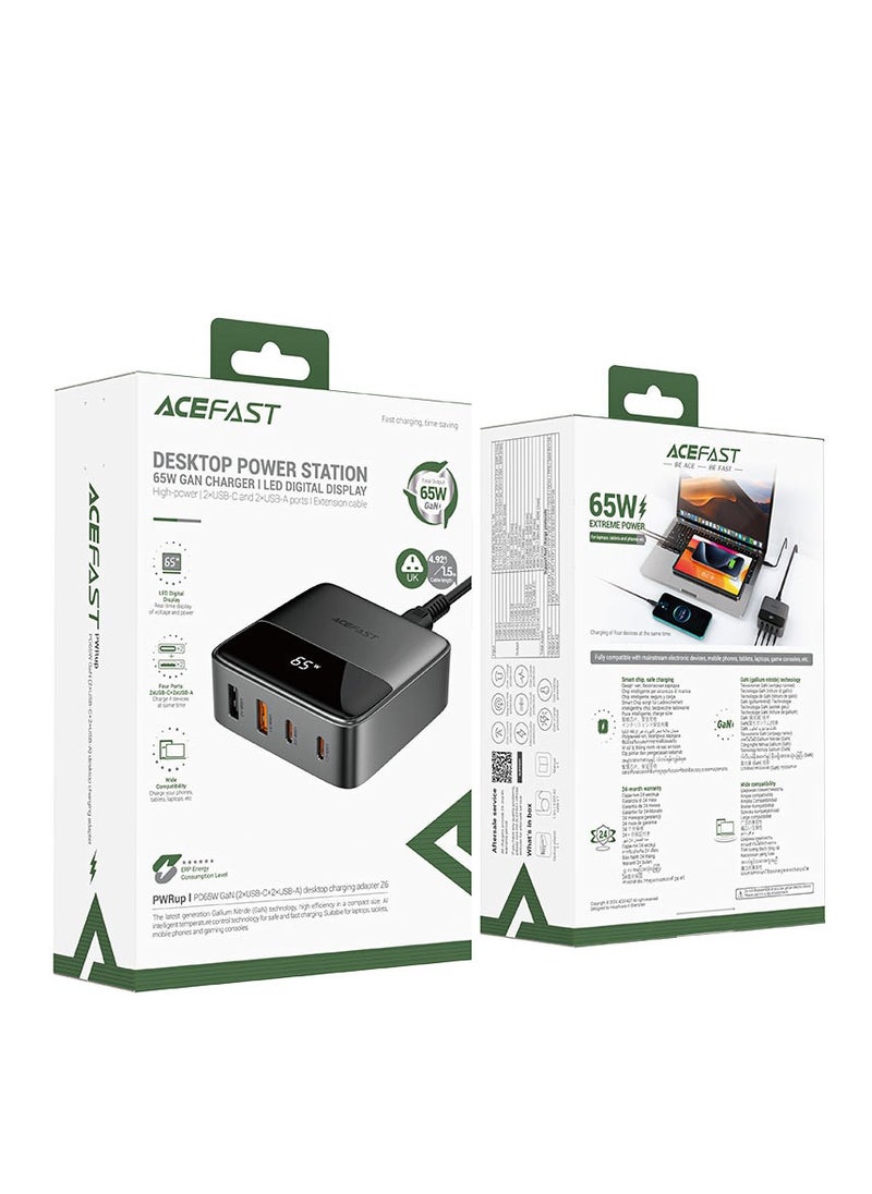 Desktop Power Station Z6 PD65W GaN (2xUSB-C+2xUSB-A)