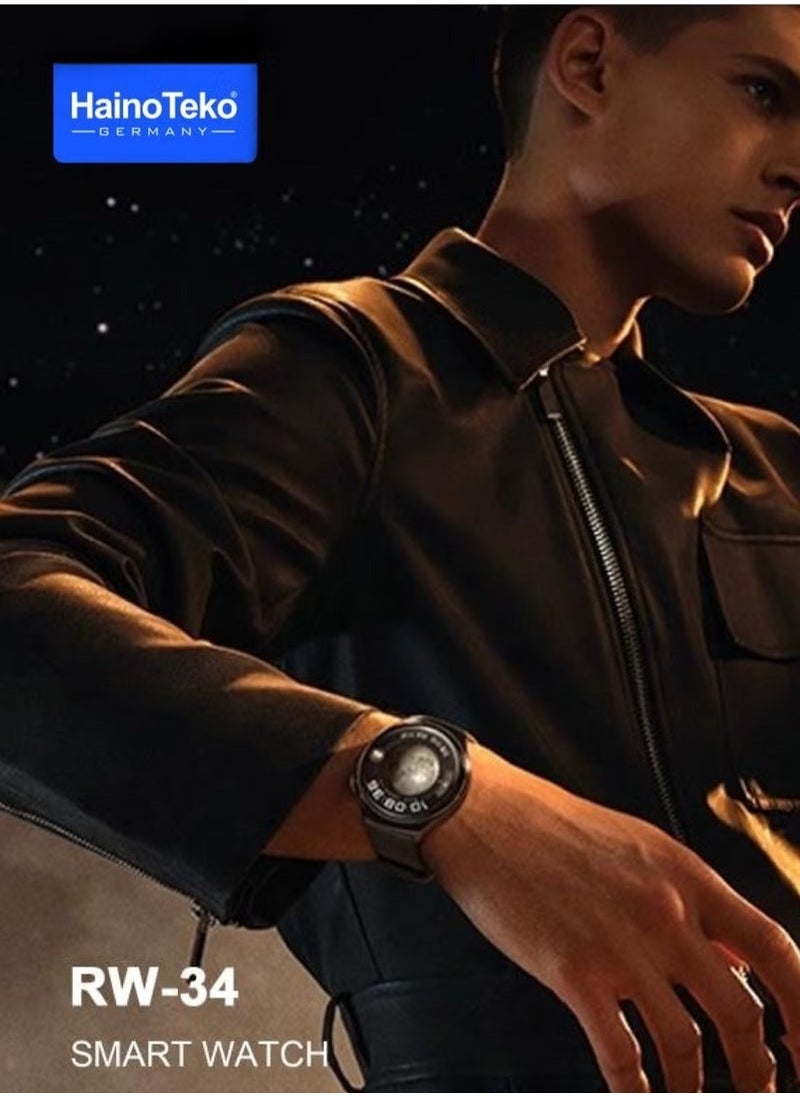 AMOLED Display Smart Watch for Men and Boys – Stylish and Durable with 3 Interchangeable Straps, Fitness Tracker, Heart Rate Monitor, Waterproof, Long Battery Life – Perfect for Daily Wear and Sports