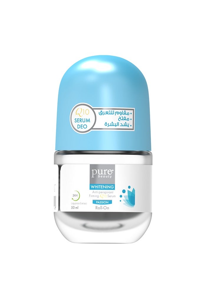 Whitening Anti-Perspirant Firming Q10 Serum Passion Roll On 24 Hours Underarm Odour Protection 50ml