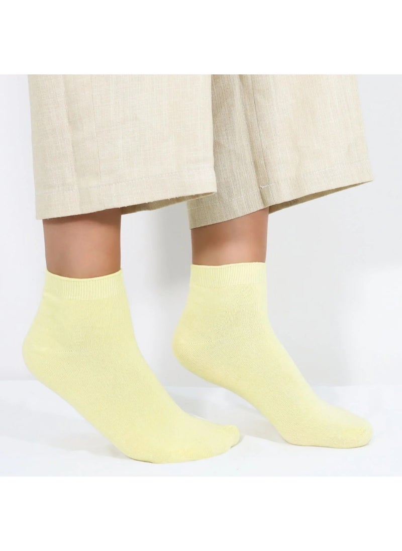 Women's Quality Bamboo Booties Socks (5 Pieces) Seamless Invisible Perfumed Short Model Socks
