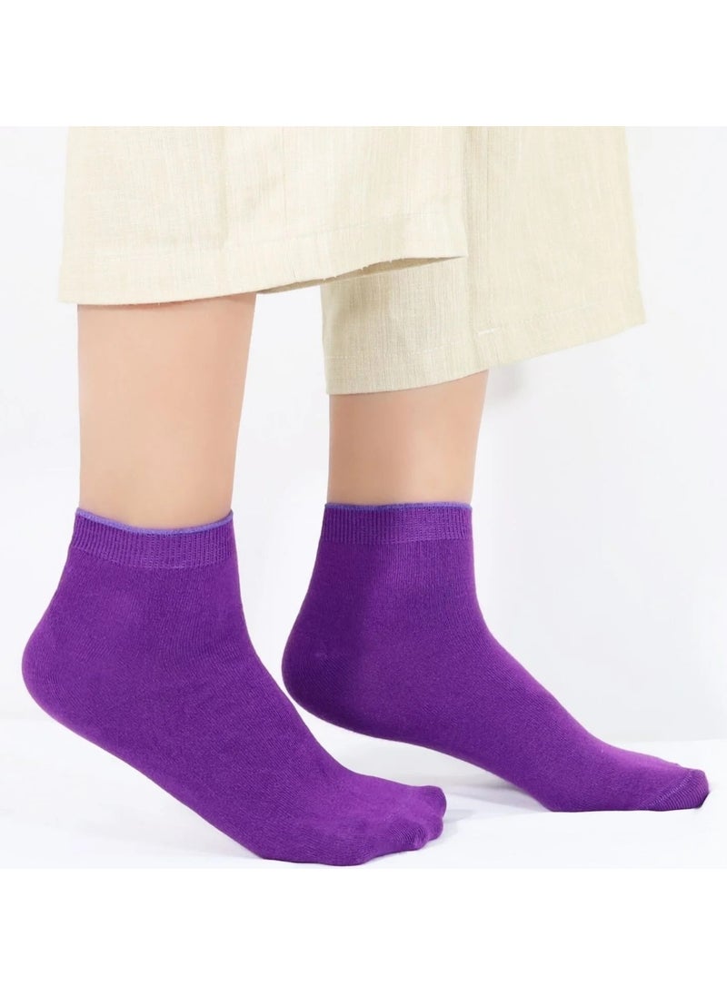 Women's Quality Bamboo Booties Socks (5 Pieces) Seamless Invisible Perfumed Short Model Socks