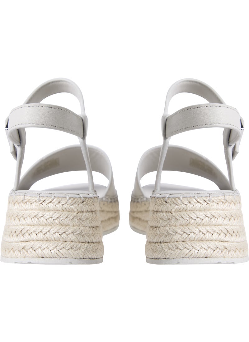 LEATHER WEDGE ROPE SANDALS