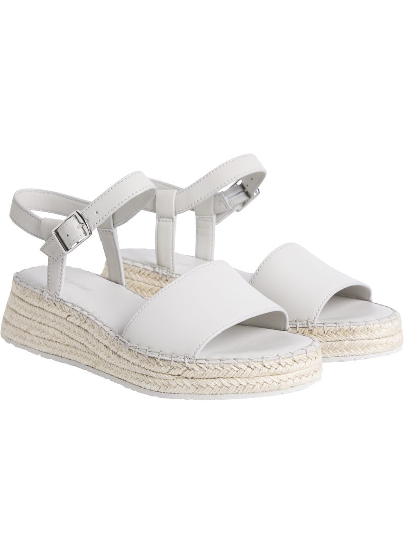 LEATHER WEDGE ROPE SANDALS