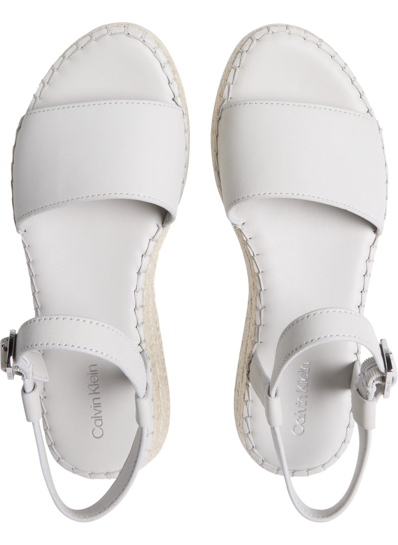 LEATHER WEDGE ROPE SANDALS