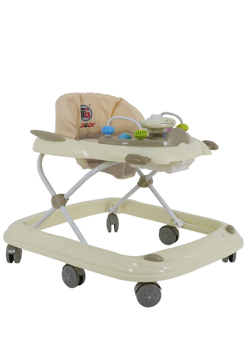 Lovely Baby Foldable Kids Walker BW01 with Adjustable Height, Musical Toys, Rotating Wheels, Comfortable & Safe Activity Walker for Toddlers, Small Infant Boy Girl 6-18 months