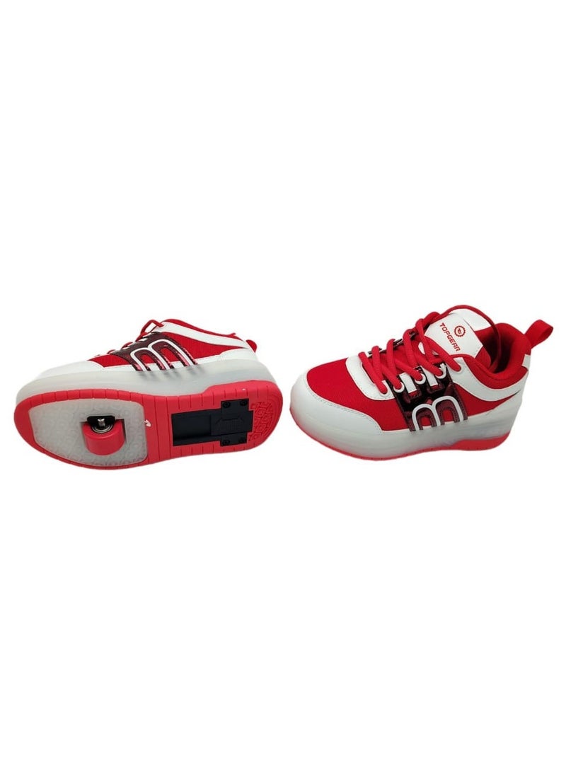 Top Gear Kids Roller Skate TG 9003 – 2-in-1 with LED Light, PVC Wheels, Rubber Sole, Canvas Material – Fun & Stylish Skating for Kids