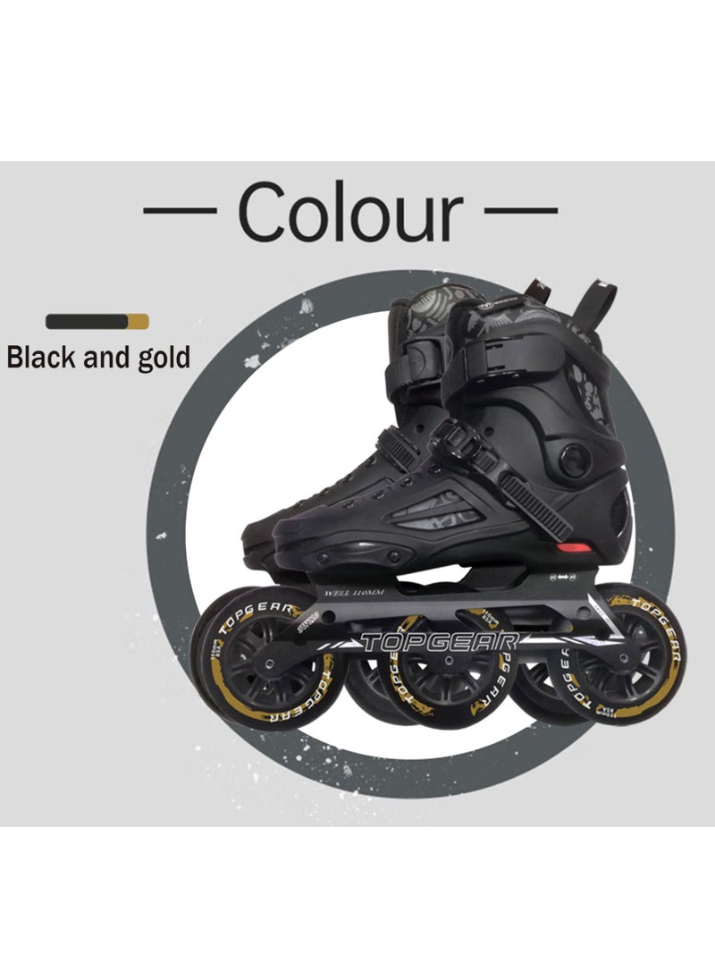 Top Gear Kids and Adult 3-Wheels in Line Roller Skate TG 9005 – PU Wheels, High Ankle Support, No Brakes, Anti-Wear Plate, Durable & Stylish Skating Shoes for Fun & Leisure