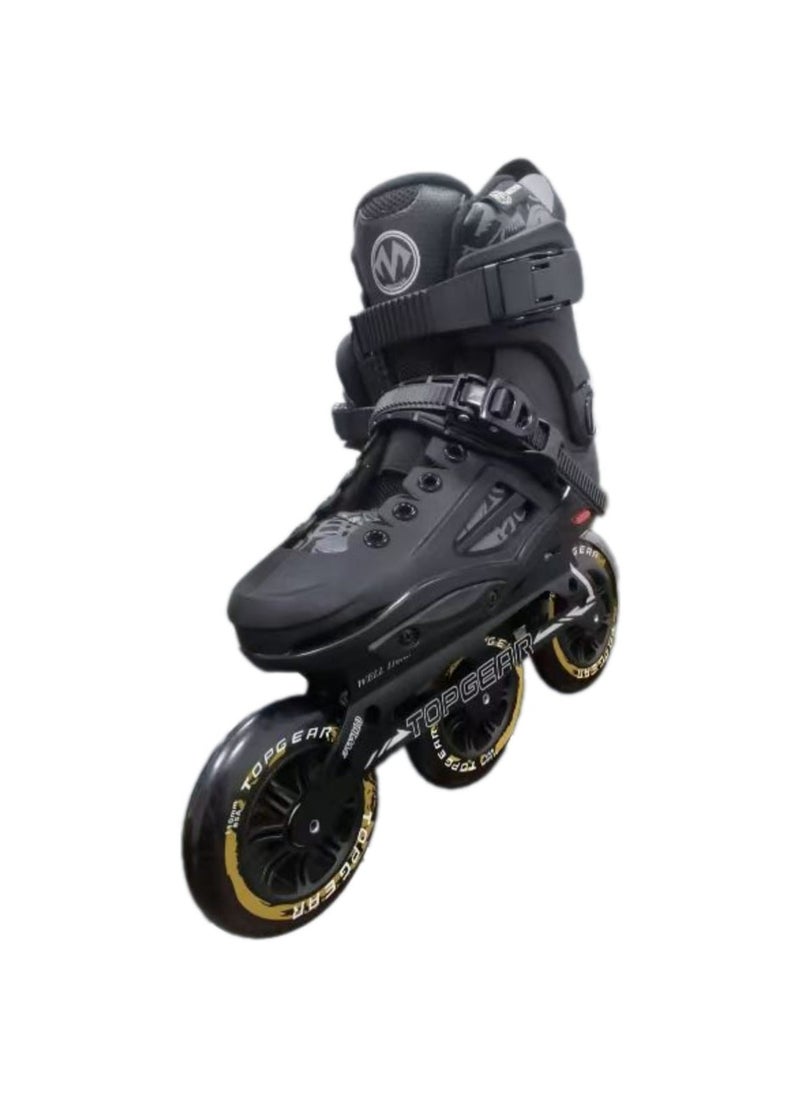 Top Gear Kids and Adult 3-Wheels in Line Roller Skate TG 9005 – PU Wheels, High Ankle Support, No Brakes, Anti-Wear Plate, Durable & Stylish Skating Shoes for Fun & Leisure
