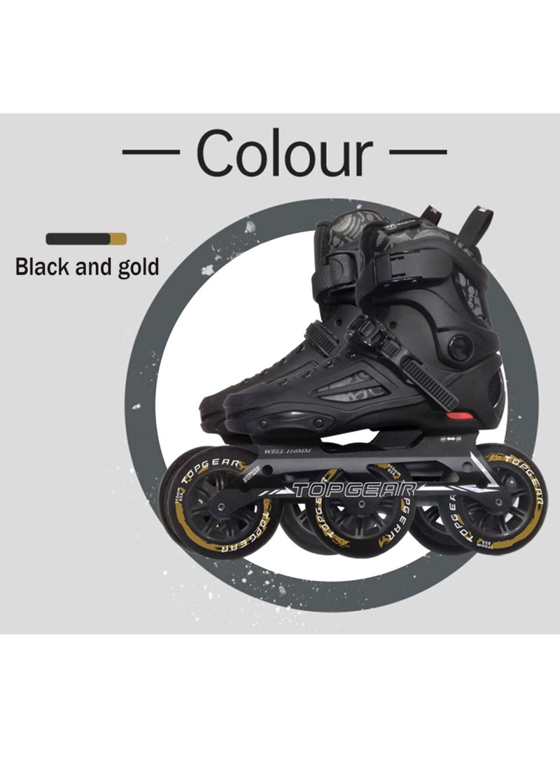 Top Gear Kids and Adult 3-Wheels in Line Roller Skate TG 9005 – PU Wheels, High Ankle Support, No Brakes, Anti-Wear Plate, Durable & Stylish Skating Shoes for Fun & Leisure