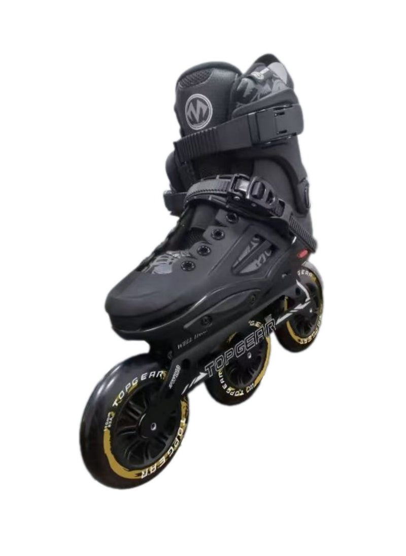Top Gear Kids and Adult 3-Wheels in Line Roller Skate TG 9005 – PU Wheels, High Ankle Support, No Brakes, Anti-Wear Plate, Durable & Stylish Skating Shoes for Fun & Leisure
