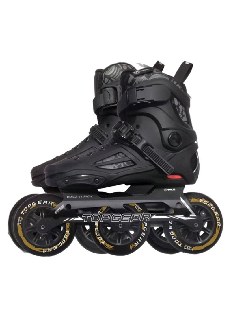 Top Gear Kids and Adult 3-Wheels in Line Roller Skate TG 9005 – PU Wheels, High Ankle Support, No Brakes, Anti-Wear Plate, Durable & Stylish Skating Shoes for Fun & Leisure