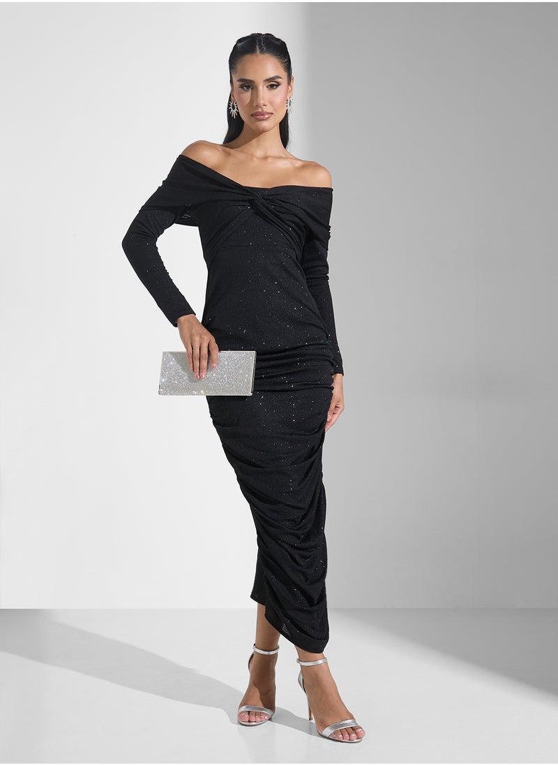 Off-Shoulder Ruched Dress