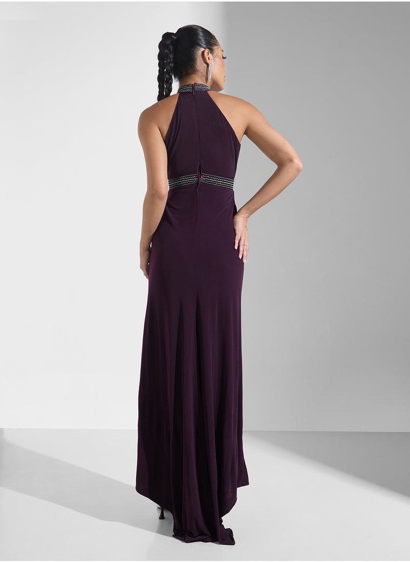 Halter Neck Gown Dress