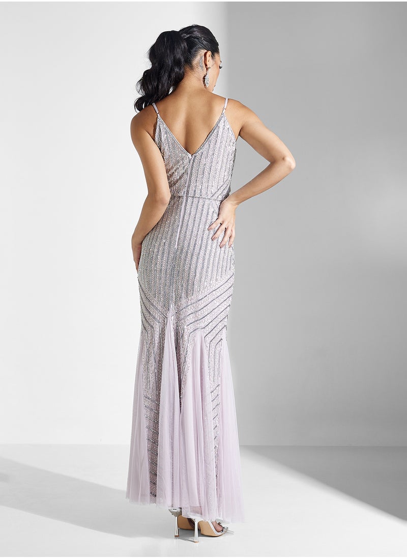 Sharon Strappy Embellished Tiered Dress