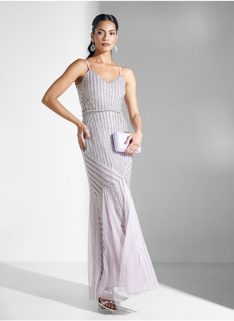Sharon Strappy Embellished Tiered Dress