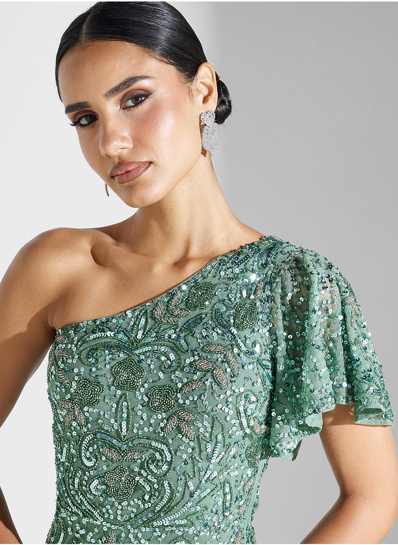 Thea One Shoulder Embellished Dress
