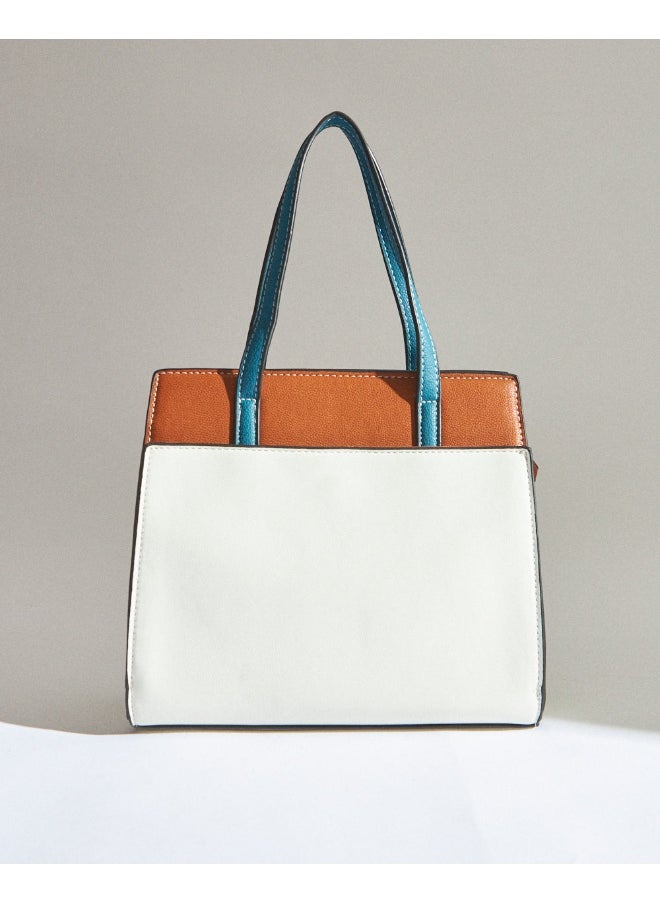 Girl Boss Tote – White & Brown