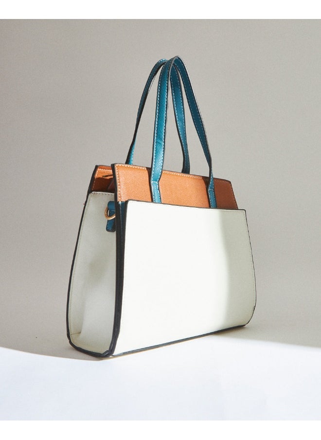 Girl Boss Tote – White & Brown