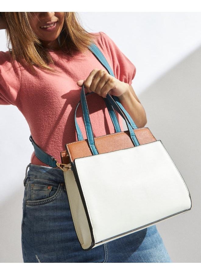 Girl Boss Tote – White & Brown