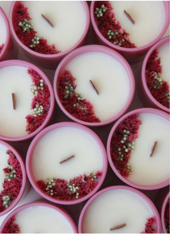 Hawaiian Pink Hibiscus Candle Jar – Tropical Floral Wax Candle