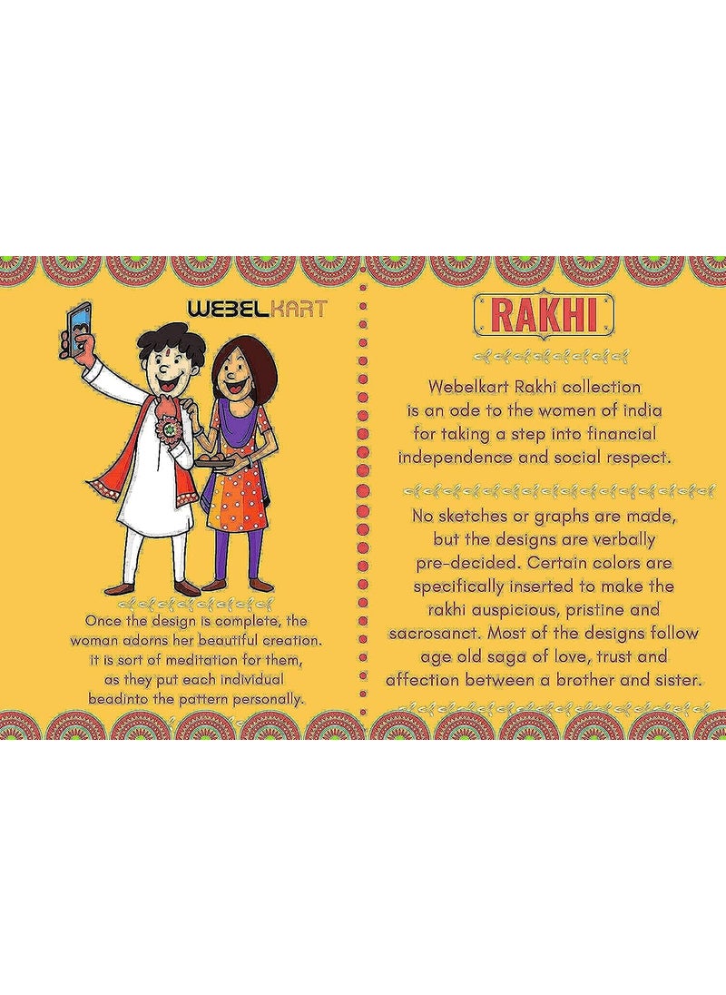 Webelkart Set of 3 Rakhi for Brother, Bhaiya and Bhabhi with Kids Rakhi and Hanging Butterfly Tealight Candle Holders Rakshabandhan Gifts and 1 Greeting Card and Roli Chawal