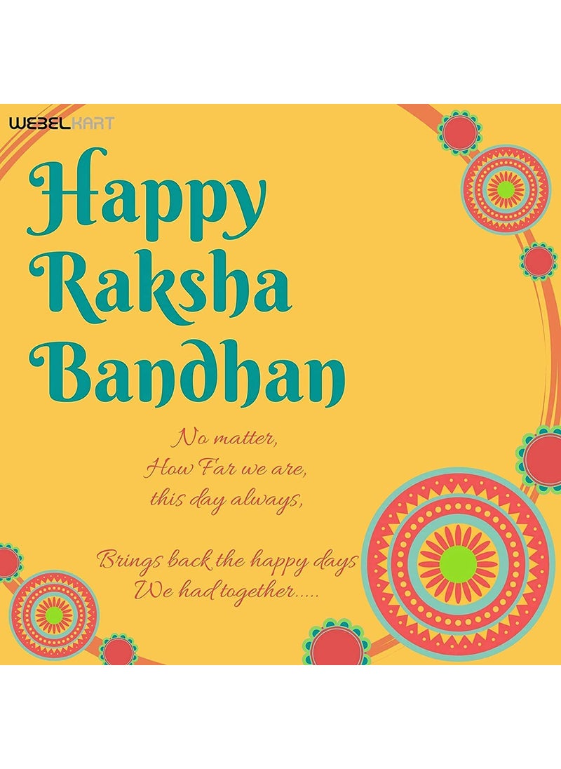 Webelkart Set of 3 Rakhi for Brother, Bhaiya and Bhabhi with Kids Rakhi and Hanging Butterfly Tealight Candle Holders Rakshabandhan Gifts and 1 Greeting Card and Roli Chawal