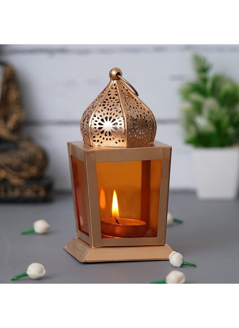 Webelkart Combo of 3 Rakhi for Brother, Bhaiya and Bhabhi with Kids Rakhi and Moroccan Gold tealight Candle Holder and Rakshabandhan Gifts and 1 Greeting Card and Roli Chawal Pack