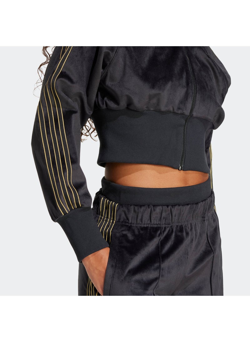 Velour Zip Hoodie Track Top