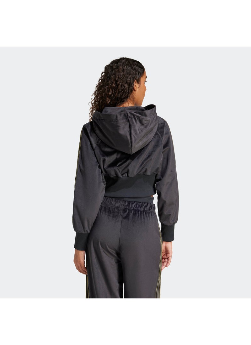 Velour Zip Hoodie Track Top