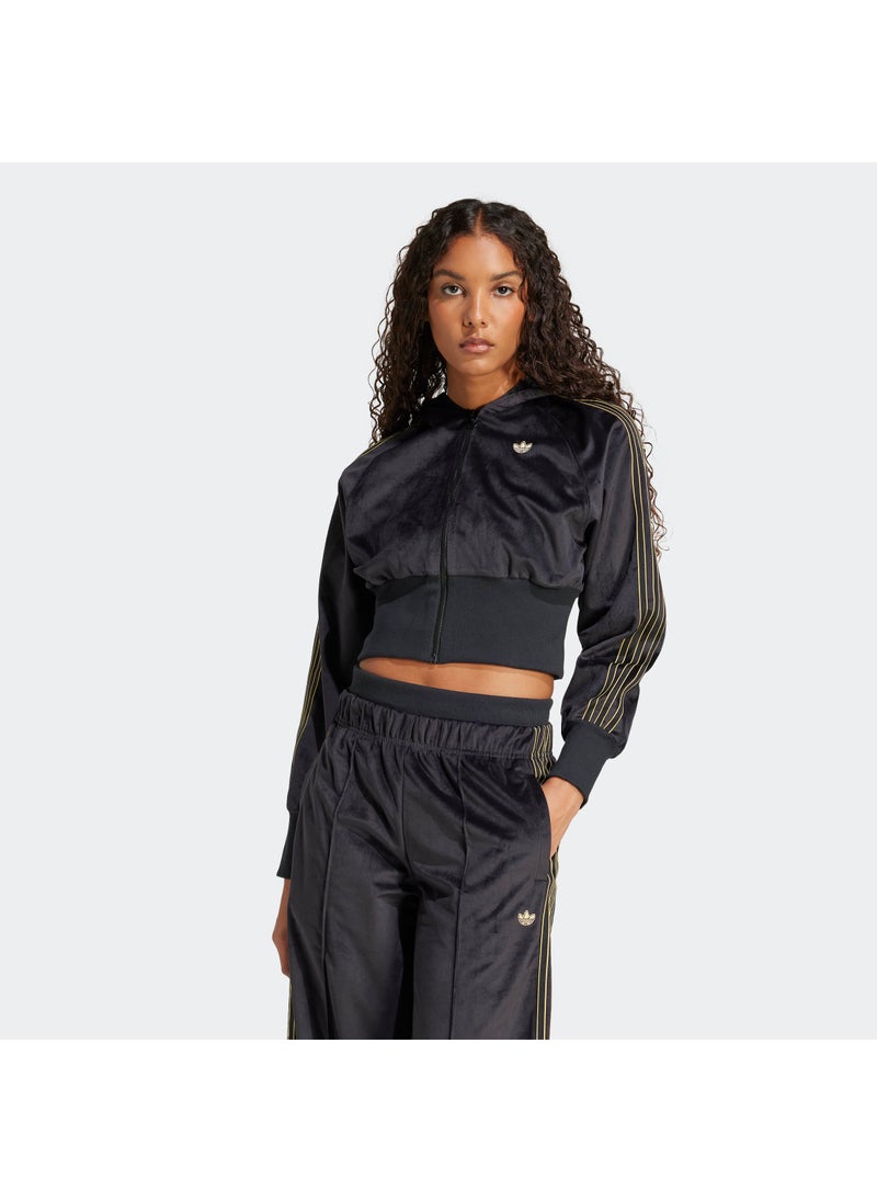 Velour Zip Hoodie Track Top