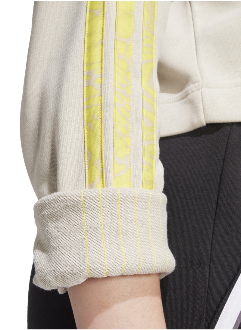 Essential 3 Stripe Print French Terry Hoodie