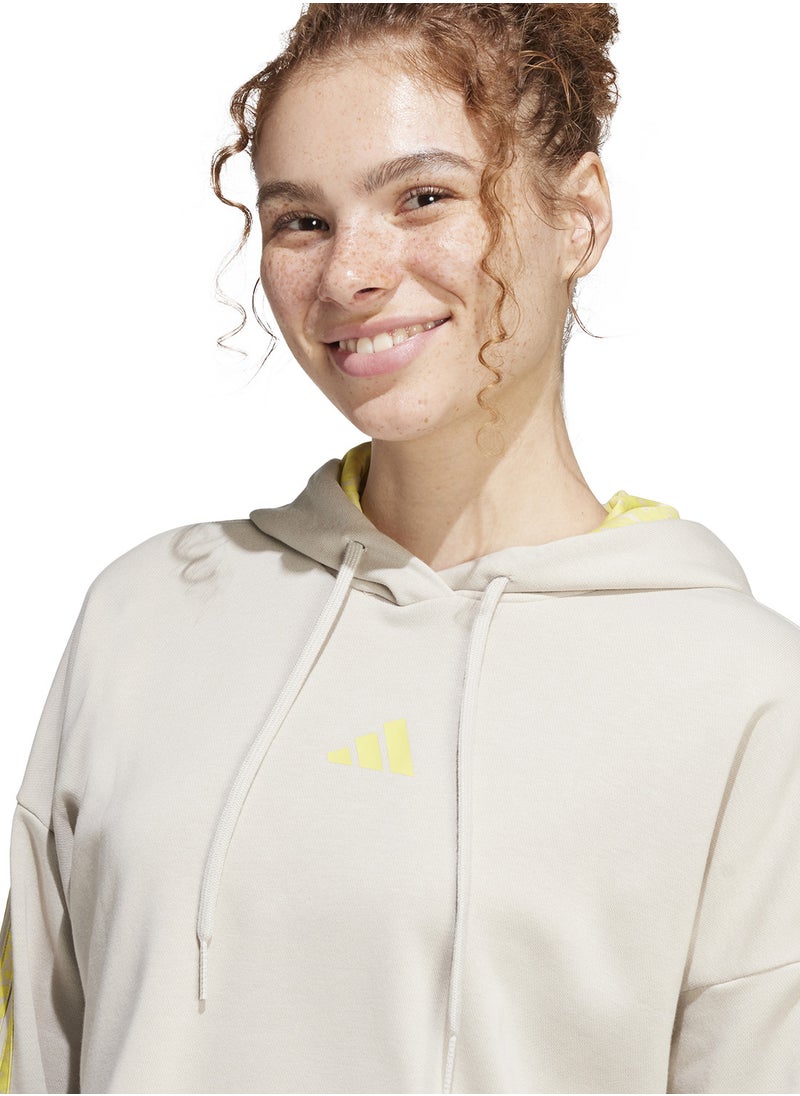 Essential 3 Stripe Print French Terry Hoodie
