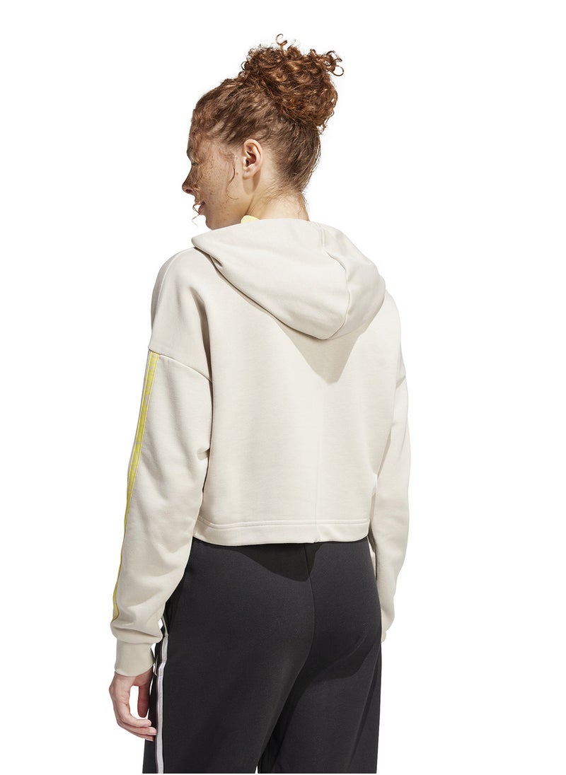Essential 3 Stripe Print French Terry Hoodie